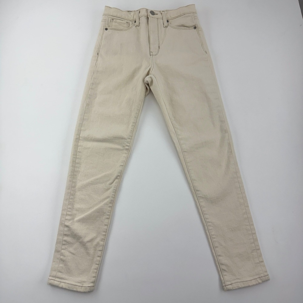 Banana Republic Women's 26 High Rise Skinny Jeans Ecru Cream Stretch Denim